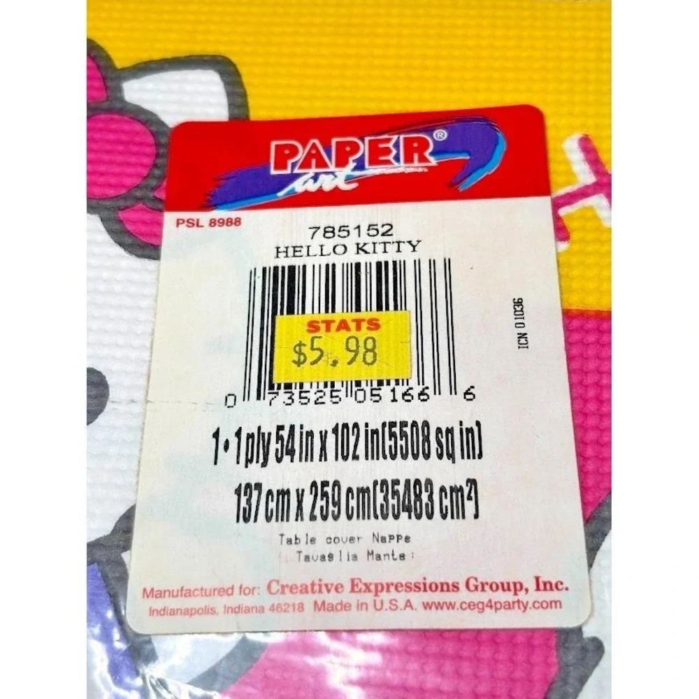1999 Vintage Sanrio Hello Kitty Table Cover Napkins Set New‎ Deadstock Retro